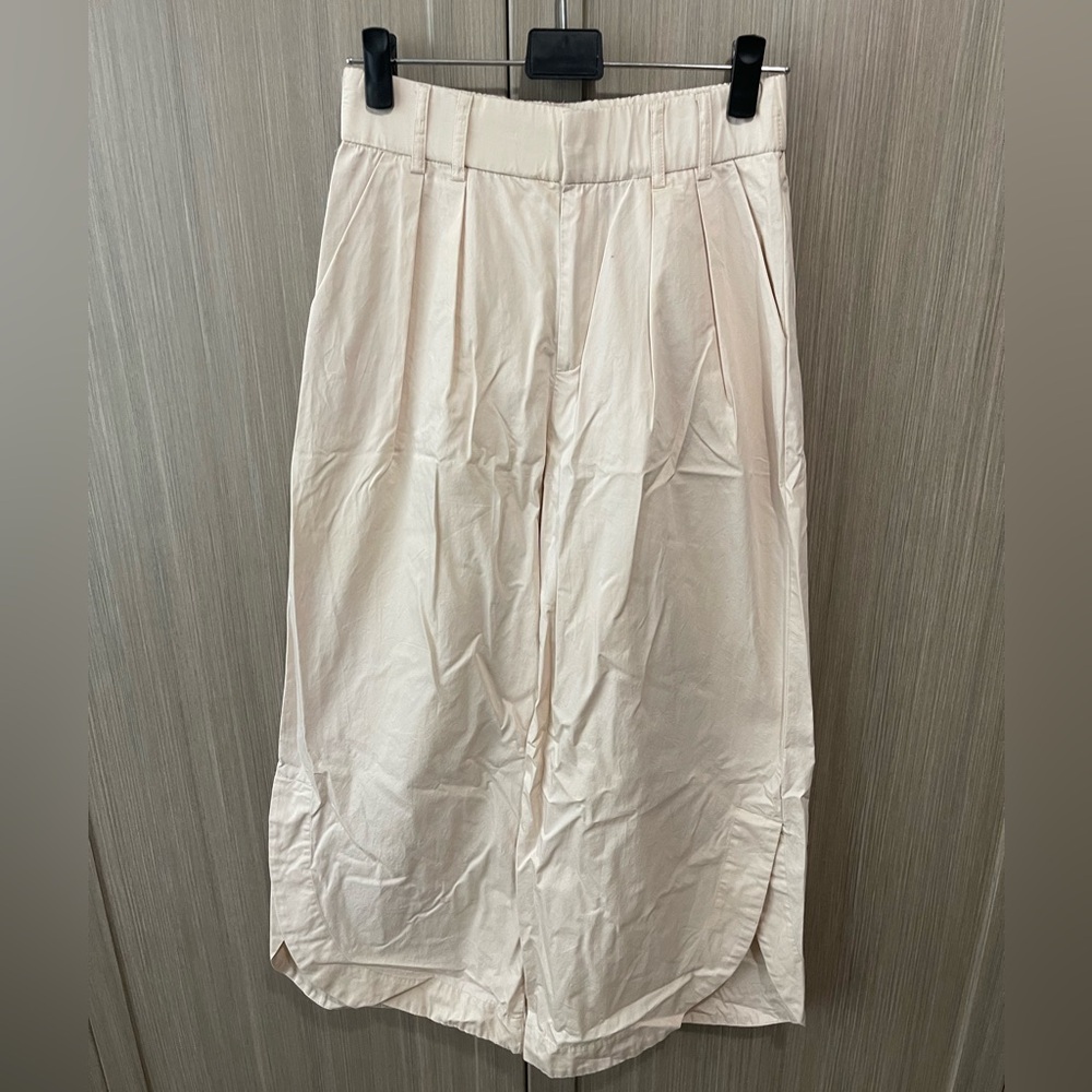 ZARA Wide Leg Pants XS | Made in Morocco | Neutral Beige